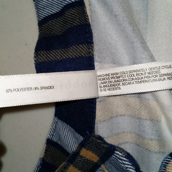 Bobbie Brooks Women's Size XL Plaid Print One Piece Lounge Dress Night Shirt - Picture 10 of 11